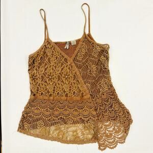 BKE Cropped Lace Tank Top Women's‎ Size Small Black